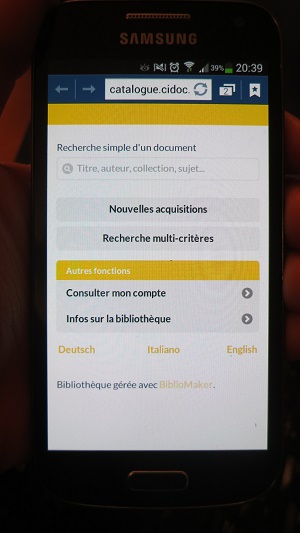 version mobile catalogue CIDOC